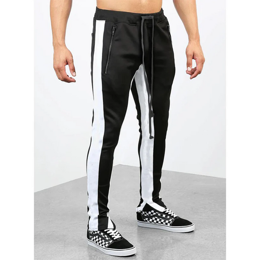 Stylish Black & White Contrasted Panelling Trouser